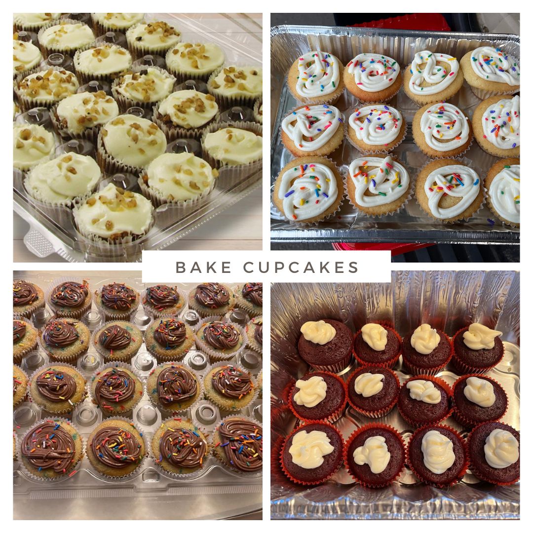 Cupcakes made by our volunteers