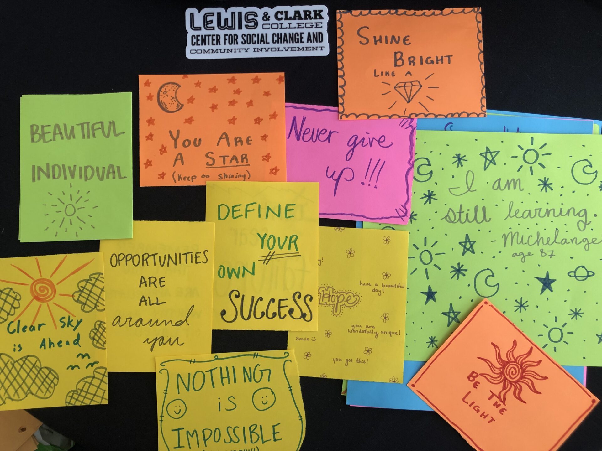 Lewis and Clark college motivational notes